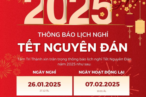 Thông báo lịch nghỉ Tết Nguyên Đán 2025